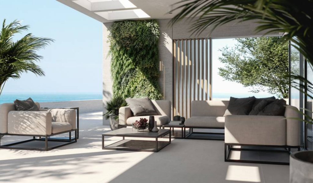 arredamento da giardino beige monocolore